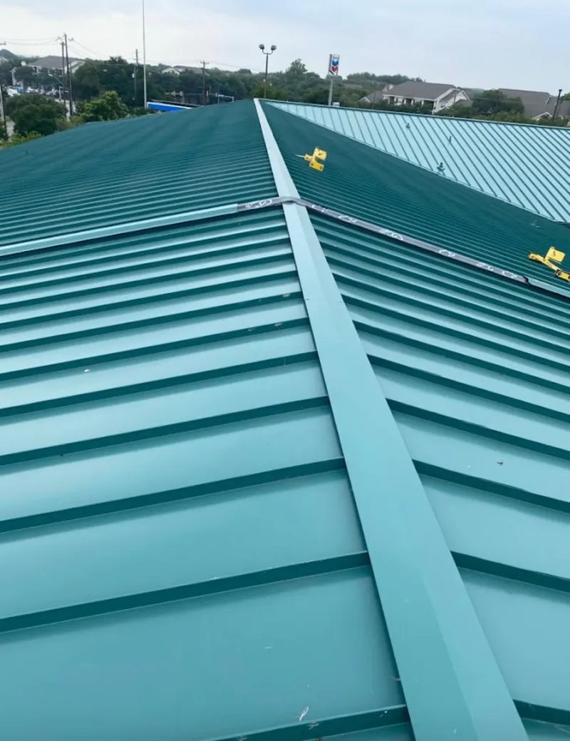 Green commercial metal roof ridge and valley for Metal Roof Repair in Hornell